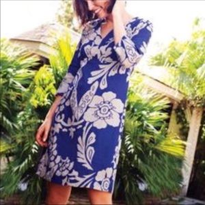 Boden linen floral purple/white tunic